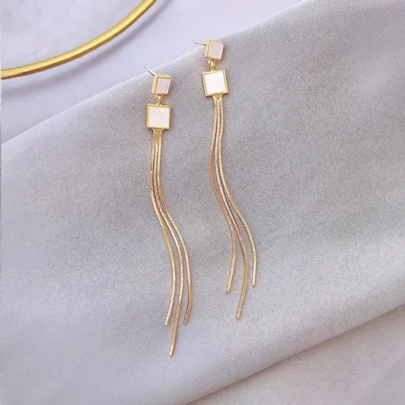 Square Tassel Statement Earrings