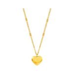 Adorned Gold Necklace with a Radiant Heart