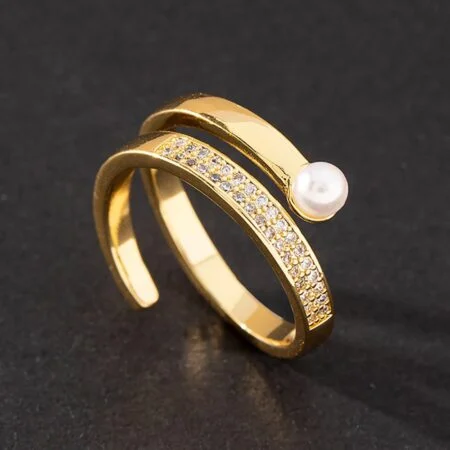 Warm Golden Pearl Ring