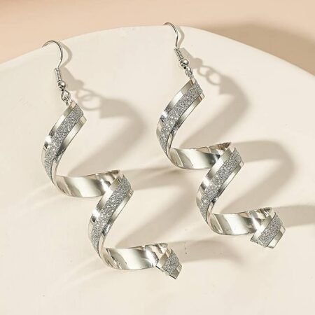 Radiant Gold Spiral Sequin Earrings