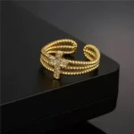 Elegant Cross Adornment Ring