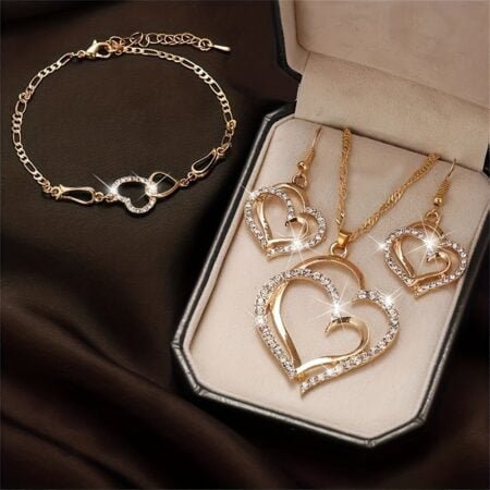 Exquisite Double Heart Jewelry Set